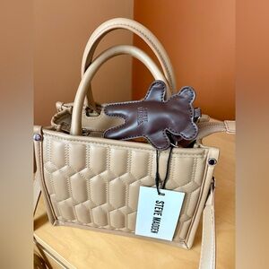 Steve Madden Beige Quilted Satchel